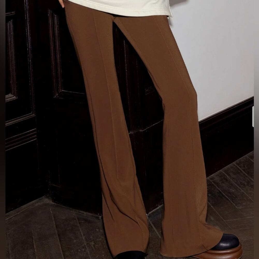 Mo & co seamed flared Brown Women's Pants